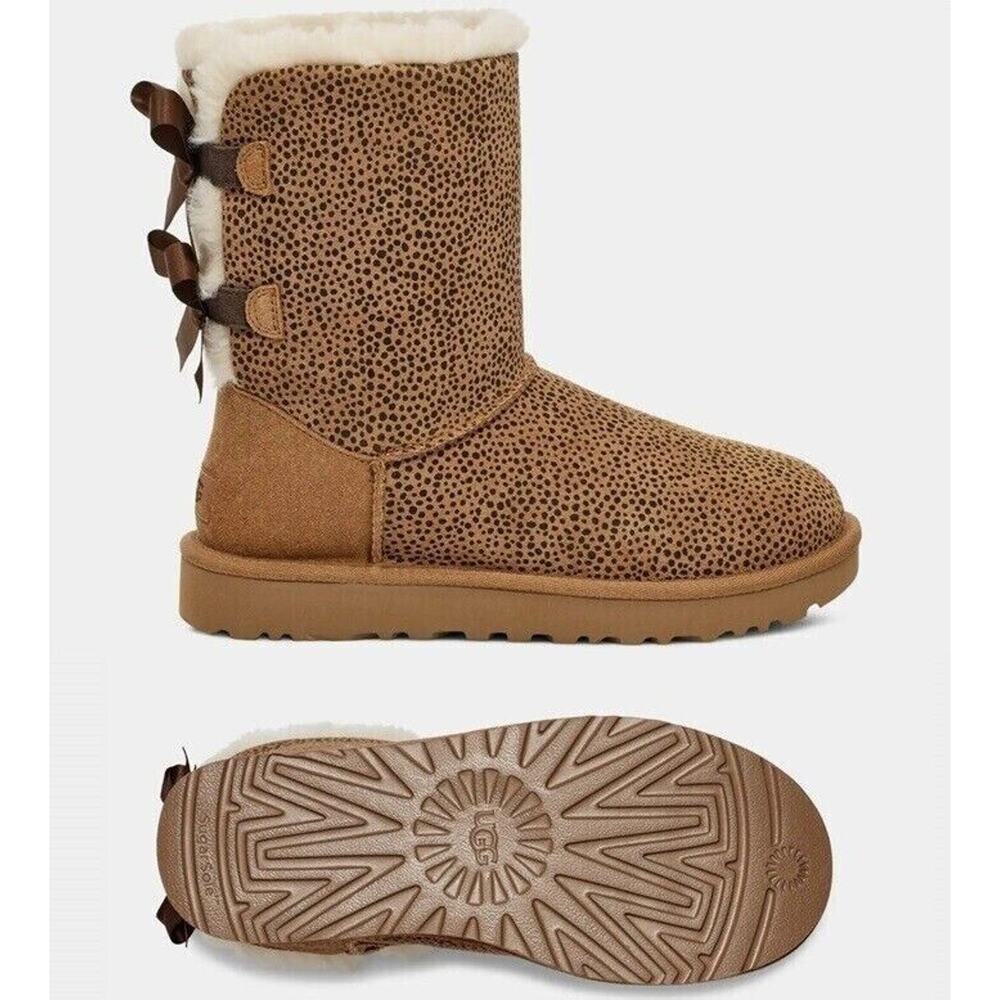 UGG Bailey Bow Micro Cheetah Women's Boots SZ 6 SOLD OUT ! NIB !